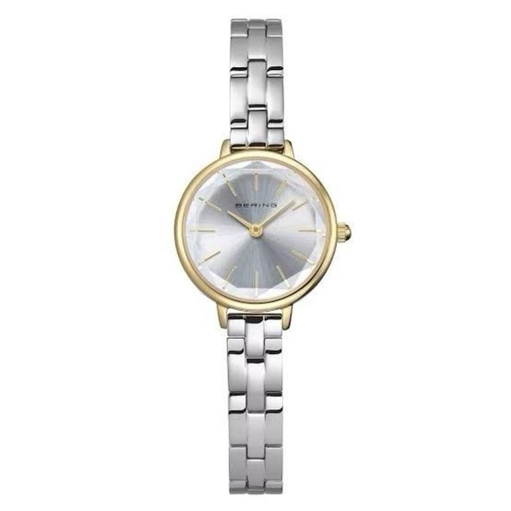 Bering Two-Tone Ladies Quartz Watch – Faceted Crystal 11024-710 C new